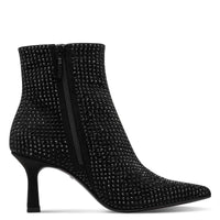 Tamaris Womens Tamaris Womens Black Side Zip High Heel Glitter Ankle Boot 1-25385-47