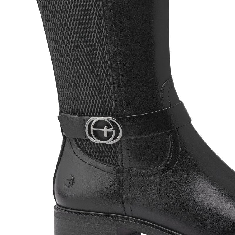 Tamaris Womens Tamaris Womens Black Side Zip Knee Boots 1-25618-43