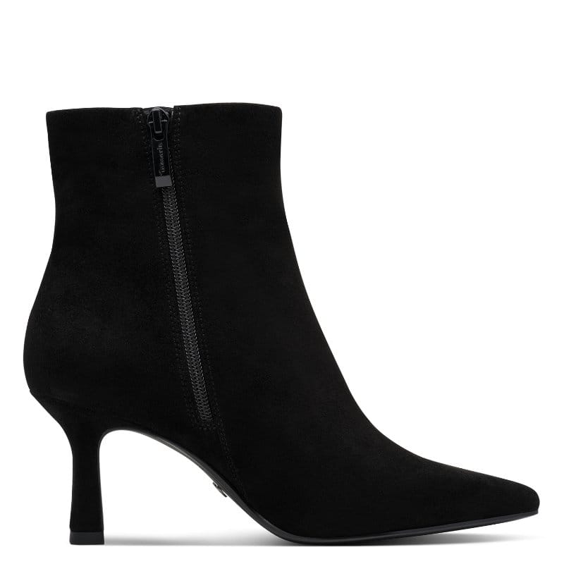 Tamaris Womens Tamaris Womens Black Side Zip Leather Ankle Boot 1-25358-45
