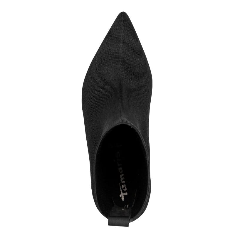 Tamaris Womens Tamaris Womens Black Slip On Block Heel Ankle Boot 1-25328-47