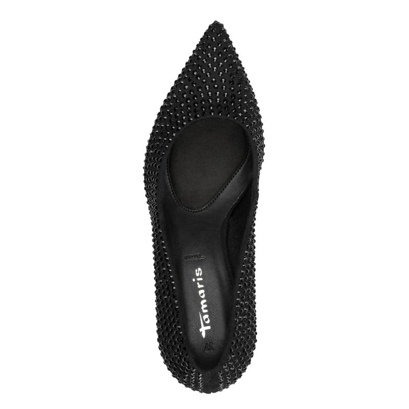 Tamaris Womens Tamaris Womens Black Slip On High Heel Sandal 1-22468-47