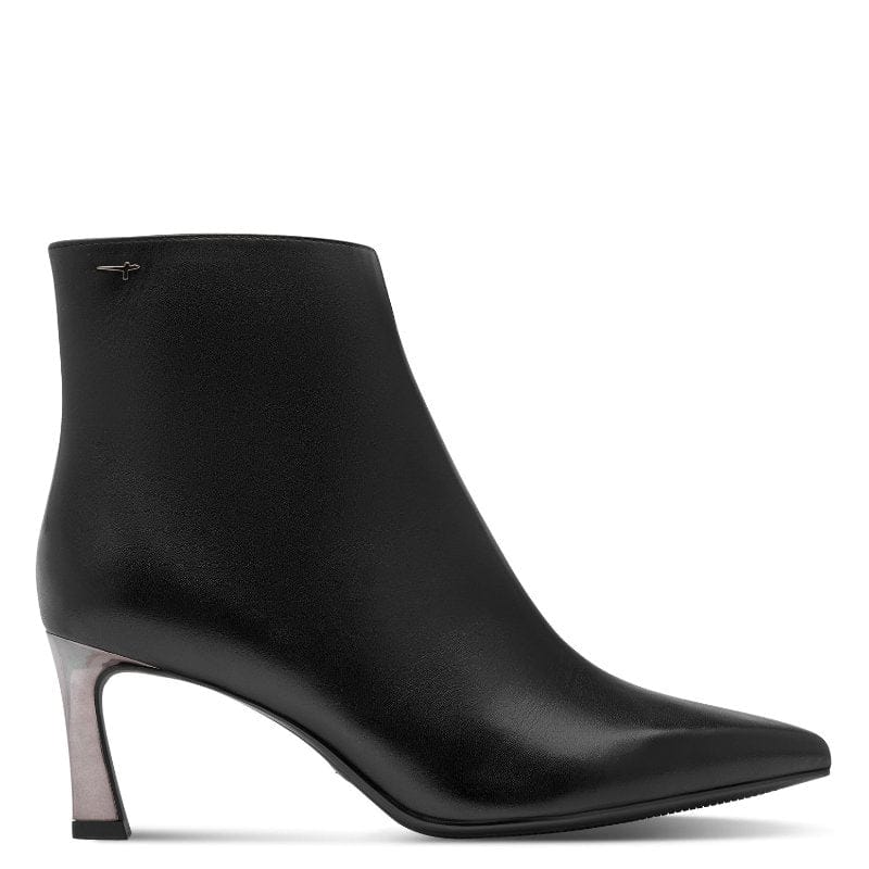 Tamaris Womens Tamaris Womens Black Slip On Leather Ankle Boot 1-25320-47