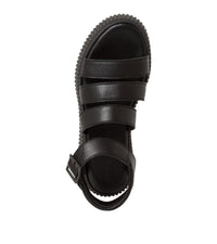 Tamaris Womens Tamaris Womens Black Strap Trendy Platform Leather Sandal - 1-28017-42