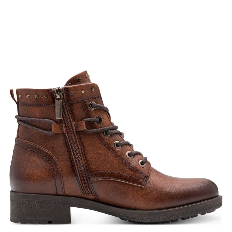 Tamaris Womens Tamaris Womens Brown Lace Up Ankle Boots 1-25133-45