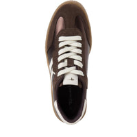Tamaris Womens Tamaris Womens Brown Lace Up Leather Fashion Trainer 1-23723-44