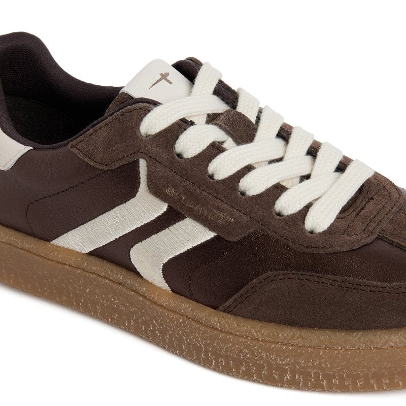 Tamaris Womens Tamaris Womens Brown Lace Up Leather Fashion Trainer 1-23723-44