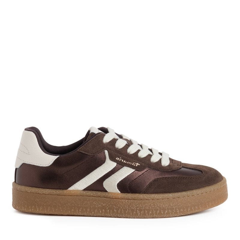 Tamaris Womens Tamaris Womens Brown Lace Up Leather Fashion Trainer 1-23723-44