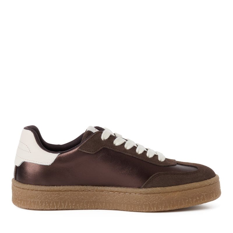 Tamaris Womens Tamaris Womens Brown Lace Up Leather Fashion Trainer 1-23723-44