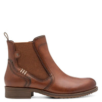 Tamaris Womens Tamaris Womens Brown Leather High Ankle Boots 1-25821-45