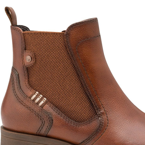 Tamaris Womens Tamaris Womens Brown Leather High Ankle Boots 1-25821-45