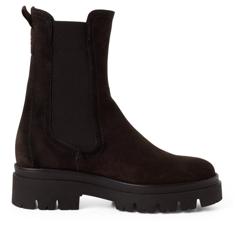 Tamaris Womens Tamaris Womens Brown Leather Socks High Ankle Boot 1-25992-41
