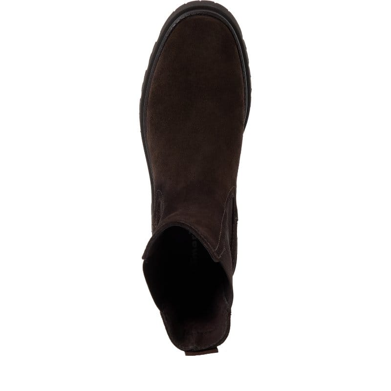 Tamaris Womens Tamaris Womens Brown Leather Socks High Ankle Boot 1-25992-41