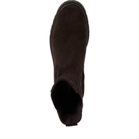 Tamaris Womens Tamaris Womens Brown Leather Socks High Ankle Boot 1-25992-41