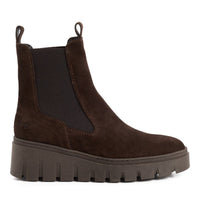 Tamaris Womens Tamaris Womens Brown Low Wedge Leather Ankle Boot 1-25489-45