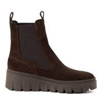 Tamaris Womens Tamaris Womens Brown Low Wedge Leather Ankle Boot 1-25489-45