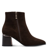 Tamaris Womens Tamaris Womens Brown Side Zip Block Heel Ankle Boot 1-25396-47