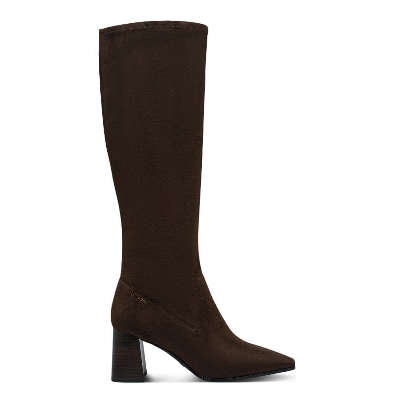 Tamaris Womens Tamaris Womens Brown Side Zip Block Heel High Knee Boot 1-25528-47