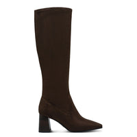Tamaris Womens Tamaris Womens Brown Side Zip Block Heel High Knee Boot 1-25528-47