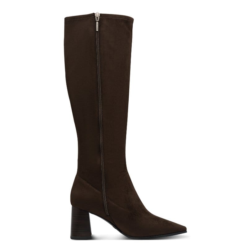Tamaris Womens Tamaris Womens Brown Side Zip Block Heel High Knee Boot 1-25528-47