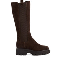 Tamaris Womens Tamaris Womens Brown Side Zip Leather High Knee Boot 1-25608-41