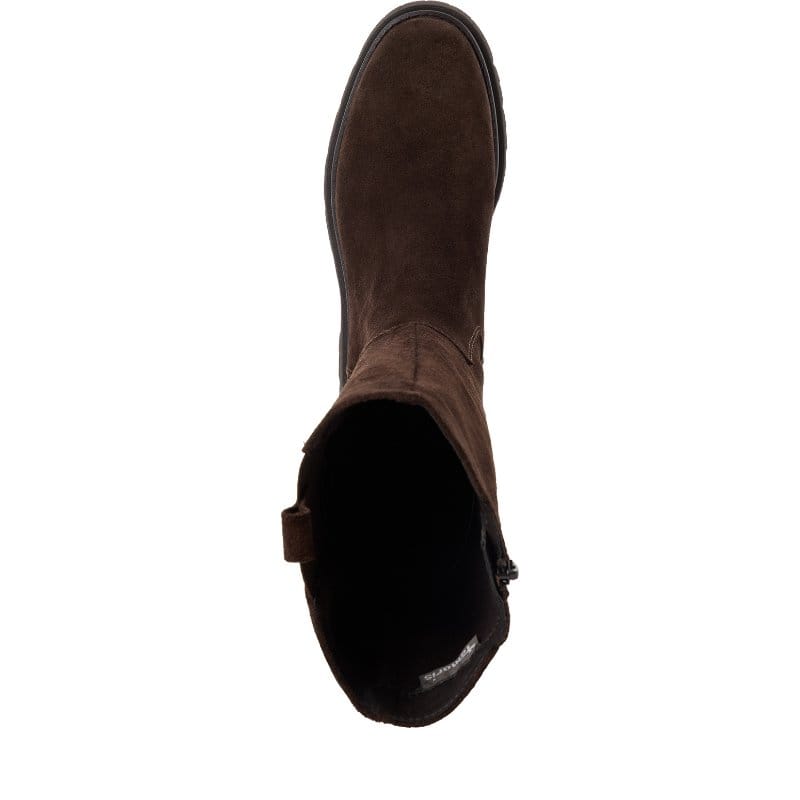Tamaris Womens Tamaris Womens Brown Side Zip Leather High Knee Boot 1-25608-41