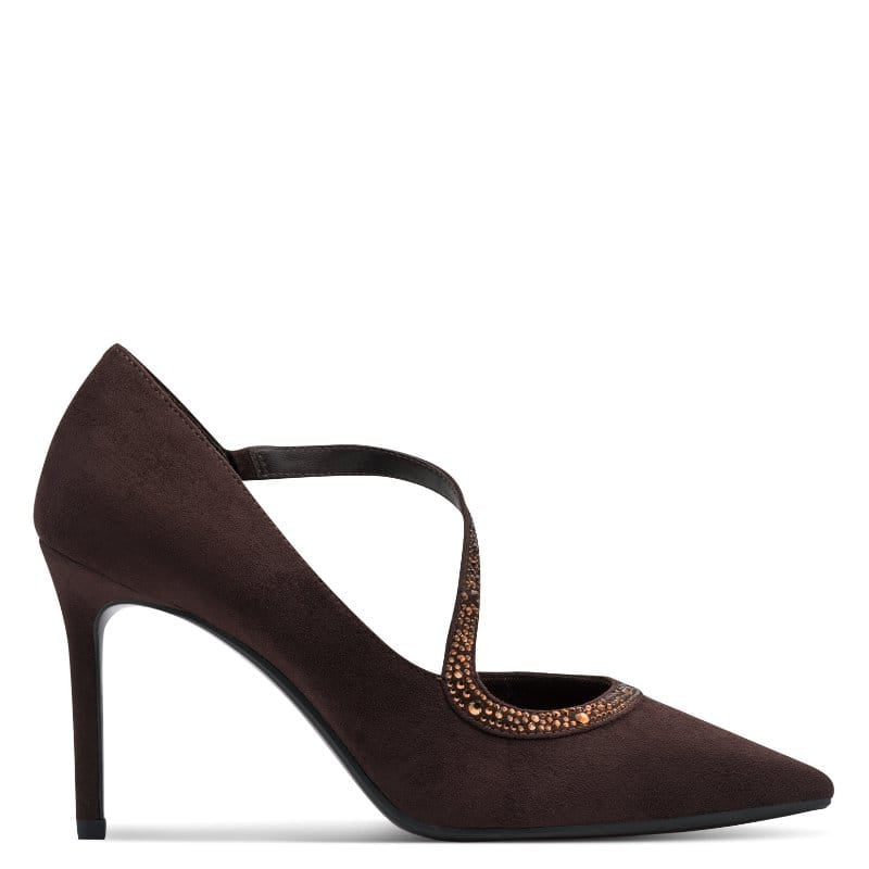 Tamaris Womens Tamaris Womens Brown High Heel Sandal 1-22443-47