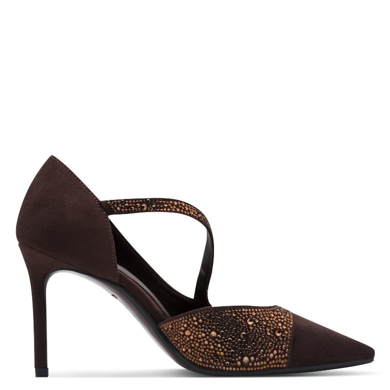 Tamaris Womens Tamaris Womens Brown High Heel Sandal 1-22443-47