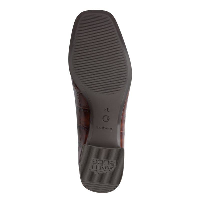 Tamaris Womens Tamaris Womens Brown Slip On Block Heels Shoes 1-24316-43