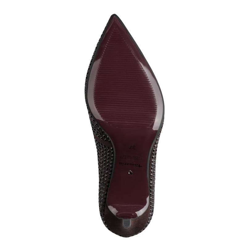Tamaris Womens Tamaris Womens Brown Slip On High Heel Sandal 1-22468-47