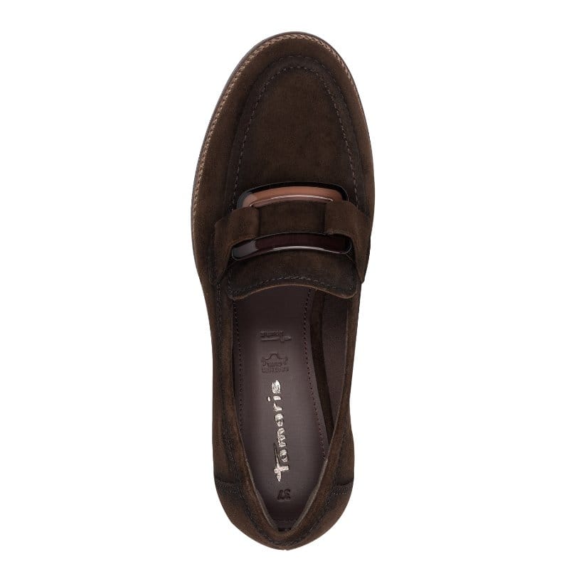 Tamaris Womens Tamaris Womens Brown Slip On Leather Shoes 1-24722-43