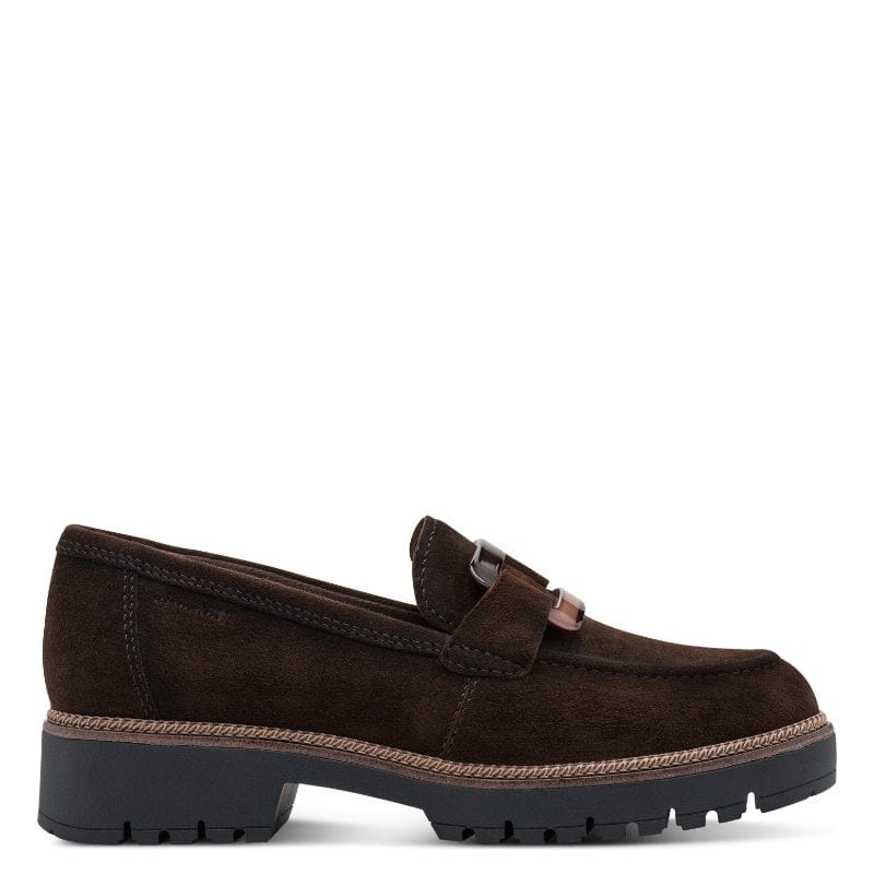 Tamaris Womens Tamaris Womens Brown Slip On Leather Shoes 1-24722-43