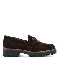 Tamaris Womens Tamaris Womens Brown Slip On Leather Shoes 1-24722-43