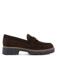 Tamaris Womens Tamaris Womens Brown Slip On Leather Shoes 1-24722-43