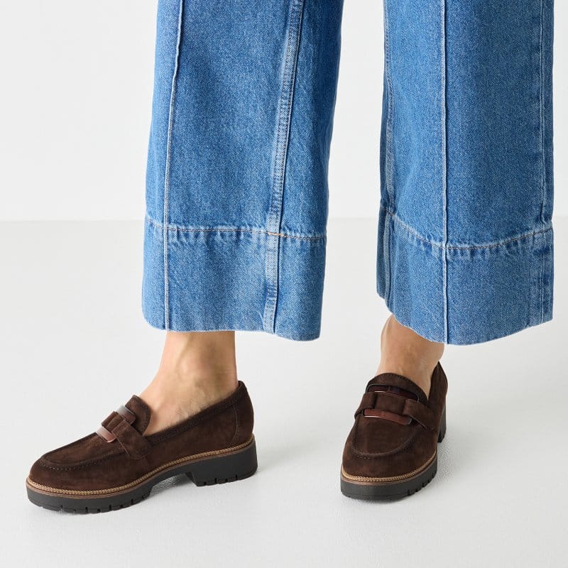 Tamaris Womens Tamaris Womens Brown Slip On Leather Shoes 1-24722-43