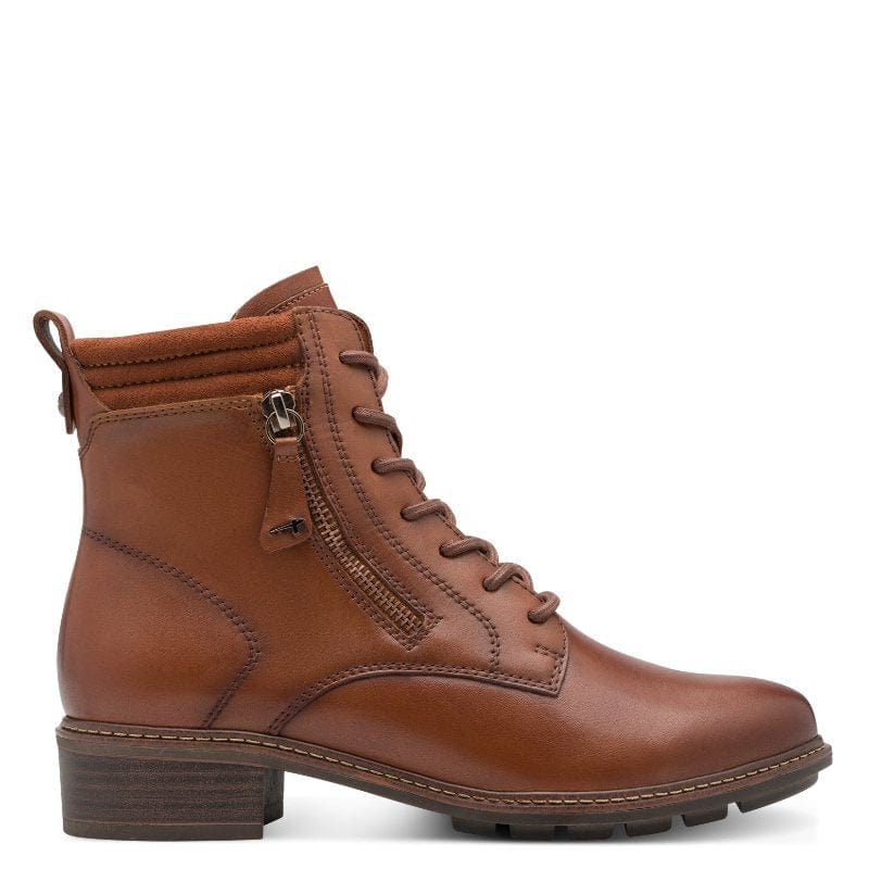 Tamaris Womens Tamaris Womens Brown Zipper High Ankle Boots 1-25910-45
