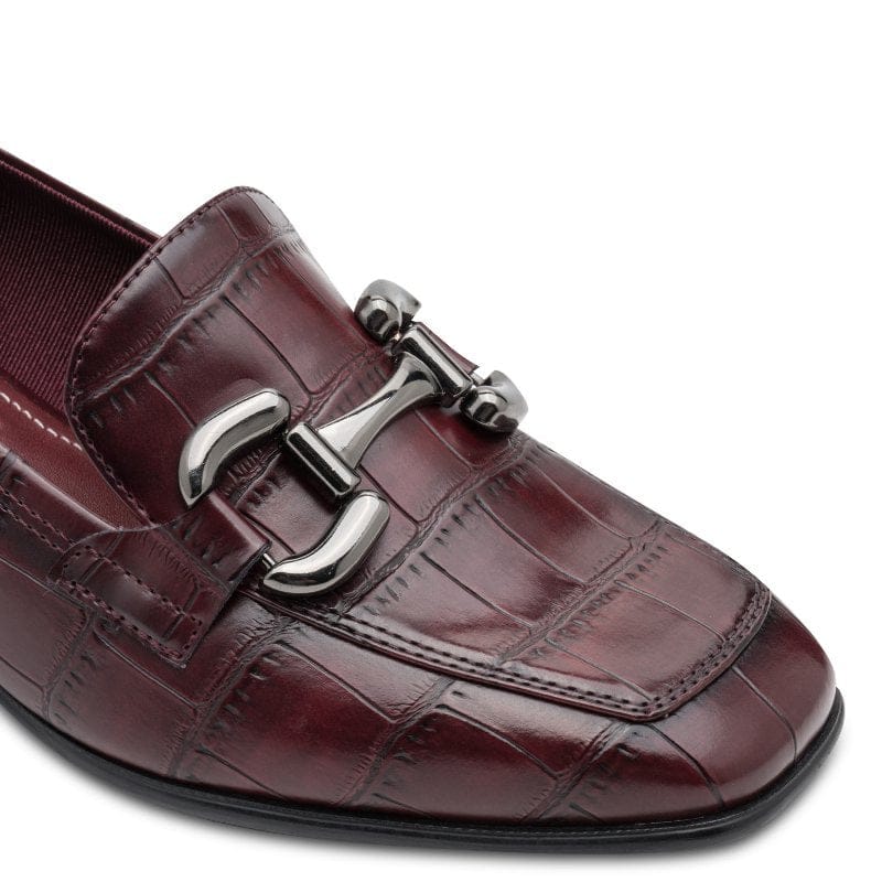 Tamaris Womens Tamaris Womens Burgundy Slip On Block Heels Shoes 1-24316-43