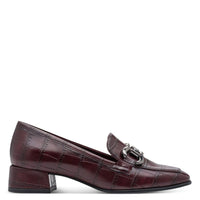 Tamaris Womens Tamaris Womens Burgundy Slip On Block Heels Shoes 1-24316-43