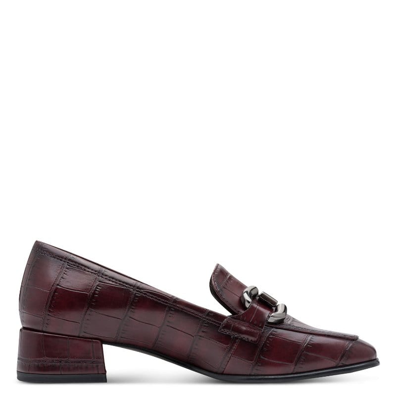 Tamaris Womens Tamaris Womens Burgundy Slip On Block Heels Shoes 1-24316-43