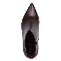 Tamaris Womens Tamaris Womens Burgundy Slip On Leather Ankle Boot 1-25320-47
