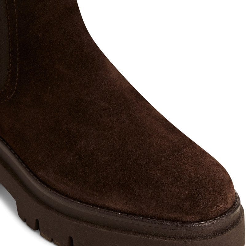 Tamaris Womens Tamaris Womens Dark Brown Leather High Ankle Boots 1-25992-41