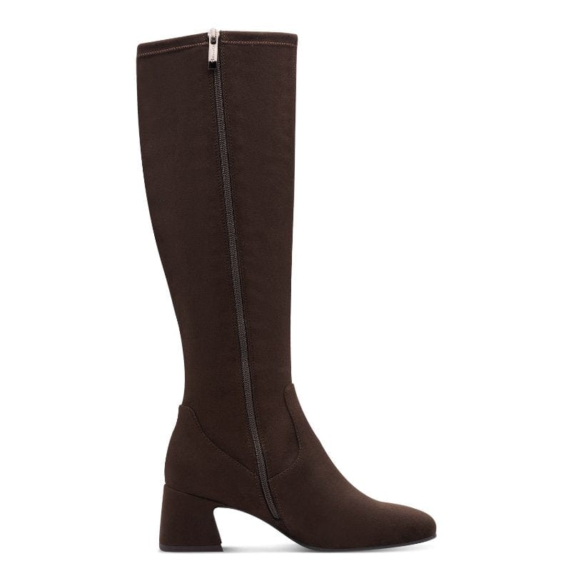 Tamaris Womens Tamaris Womens Dark Brown Side Zip Knee Boots 1-25520-45
