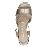 Tamaris Womens Tamaris Womens Gold High-Heel Sandal 1-28349-42