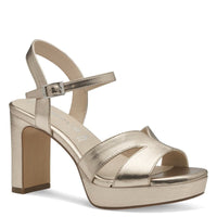 Tamaris Womens Tamaris Womens Gold High-Heel Sandal 1-28349-42