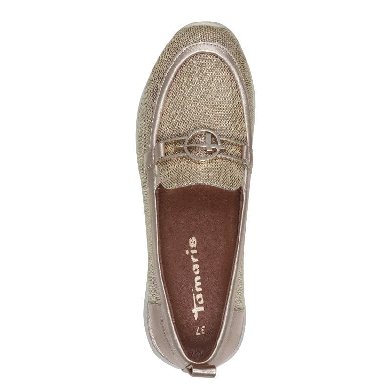 Tamaris Womens Tamaris Womens Gold Slip-on Shoes 1-24750-44