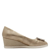 Tamaris Womens Tamaris Womens Gold Wedge Shoe 1-22323-44