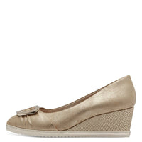 Tamaris Womens Tamaris Womens Gold Wedge Shoe 1-22323-44