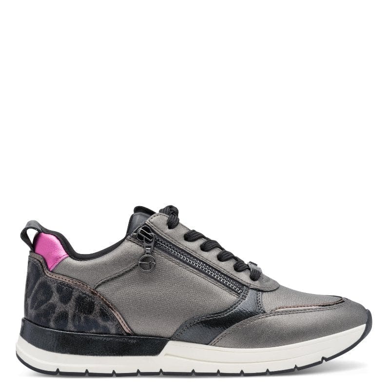 Tamaris Womens Tamaris Womens Grey Essentials Lace Up Fashion Trainer 1-23732-41