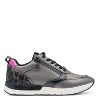 Tamaris Womens Tamaris Womens Grey Essentials Lace Up Fashion Trainer 1-23732-41