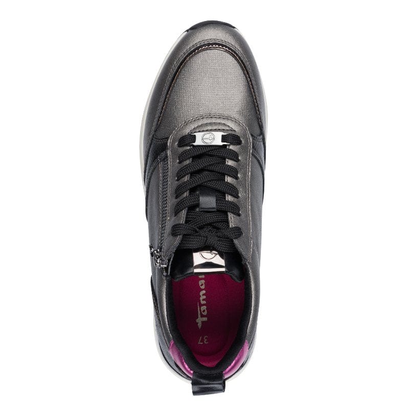 Tamaris Womens Tamaris Womens Grey Essentials Lace Up Fashion Trainer 1-23732-41