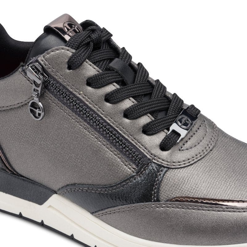 Tamaris Womens Tamaris Womens Grey Essentials Lace Up Fashion Trainer 1-23732-41